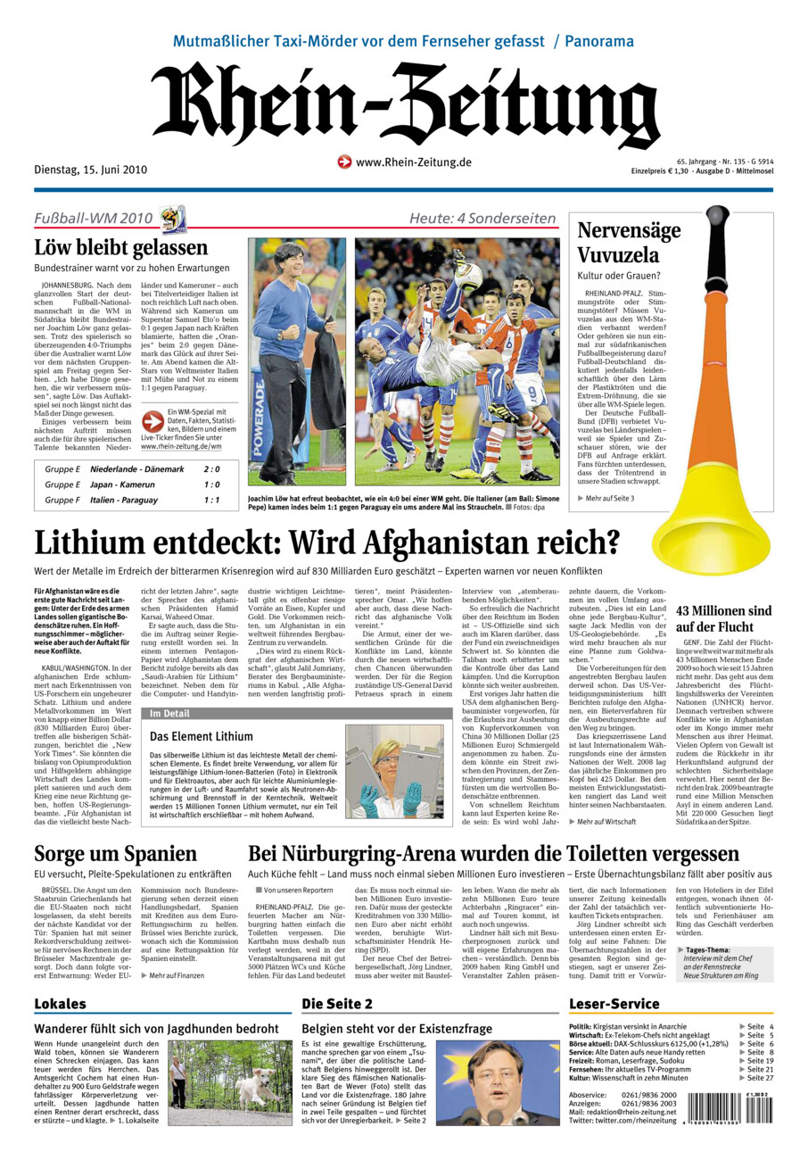 Rhein-Zeitung Kreis Cochem-Zell vom Dienstag, 15.06.2010