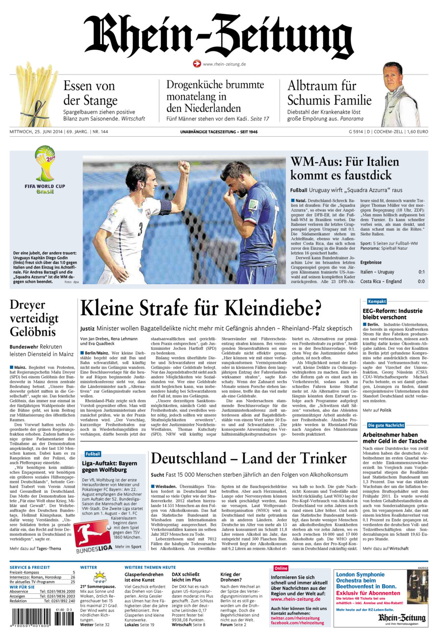Rhein-Zeitung Kreis Cochem-Zell vom Mittwoch, 25.06.2014