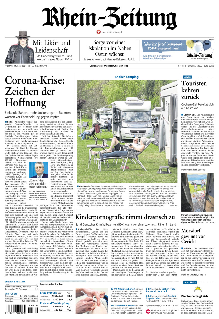 Rhein-Zeitung Kreis Cochem-Zell vom Freitag, 14.05.2021