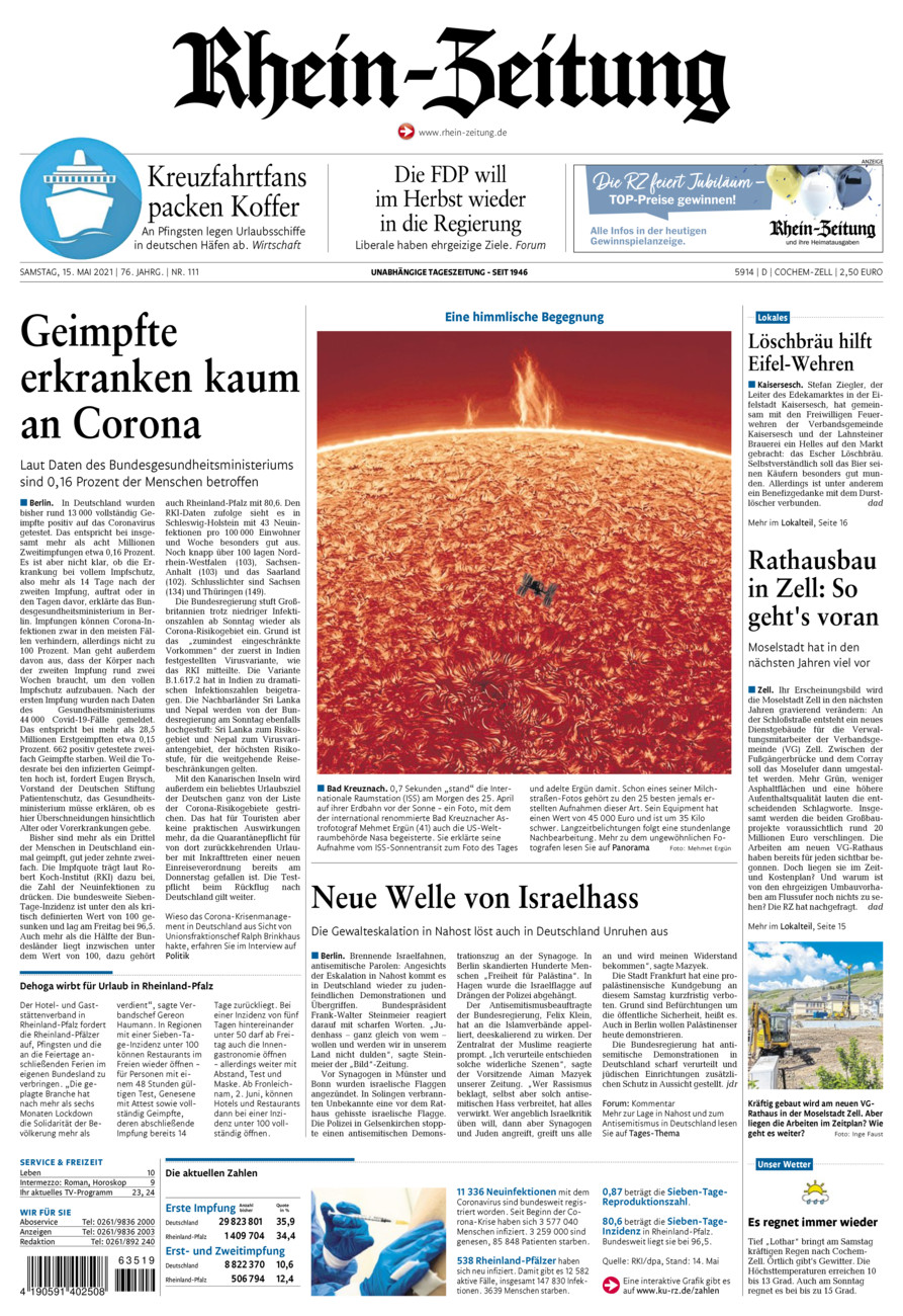 Rhein-Zeitung Kreis Cochem-Zell vom Samstag, 15.05.2021