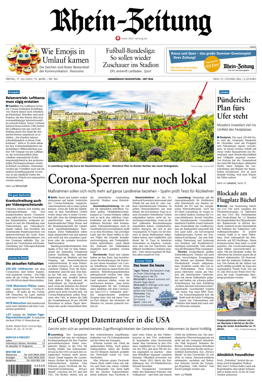 Rhein-Zeitung Kreis Cochem-Zell vom Freitag, 17.07.2020