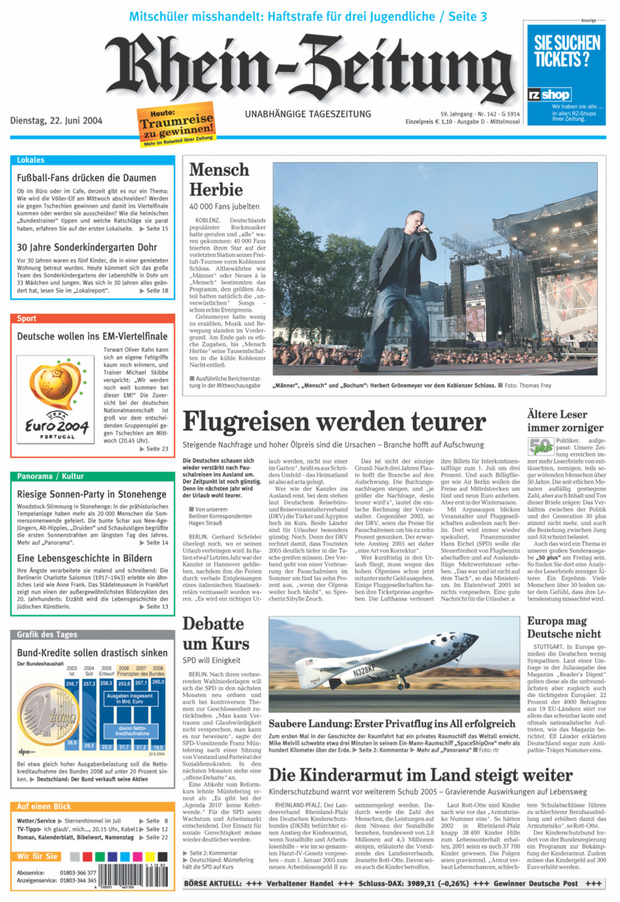 Rhein-Zeitung Kreis Cochem-Zell vom Dienstag, 22.06.2004