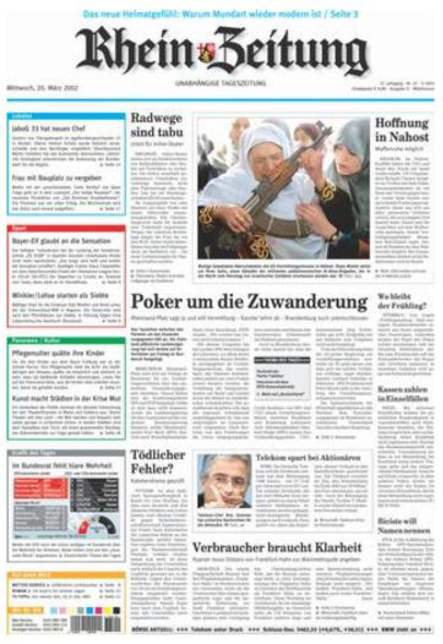 Rhein-Zeitung Kreis Cochem-Zell vom Mittwoch, 20.03.2002