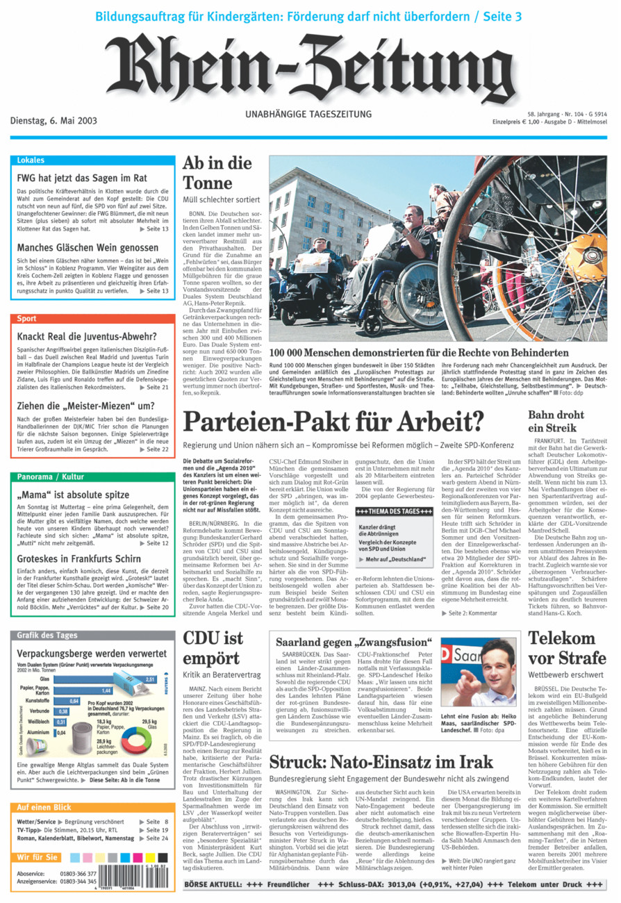 Rhein-Zeitung Kreis Cochem-Zell vom Dienstag, 06.05.2003