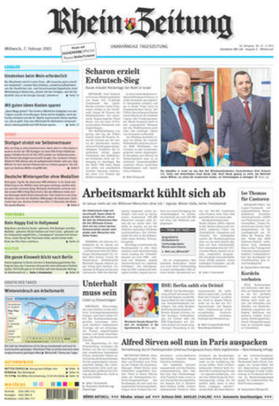 Rhein-Zeitung Kreis Cochem-Zell vom Mittwoch, 07.02.2001