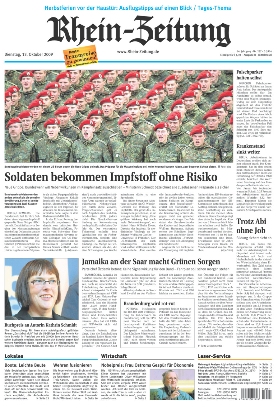 Rhein-Zeitung Kreis Cochem-Zell vom Dienstag, 13.10.2009