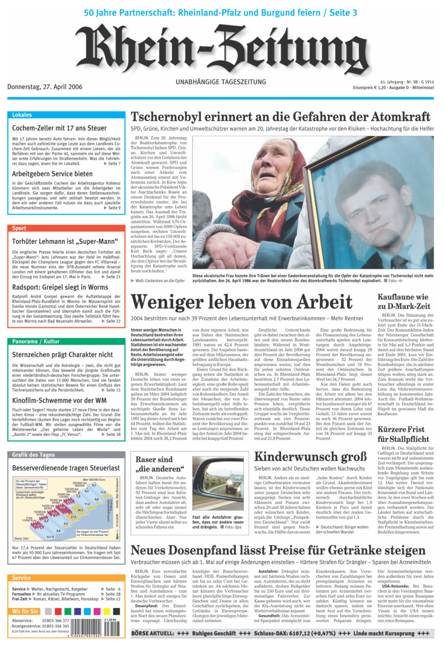 Rhein-Zeitung Kreis Cochem-Zell vom Donnerstag, 27.04.2006