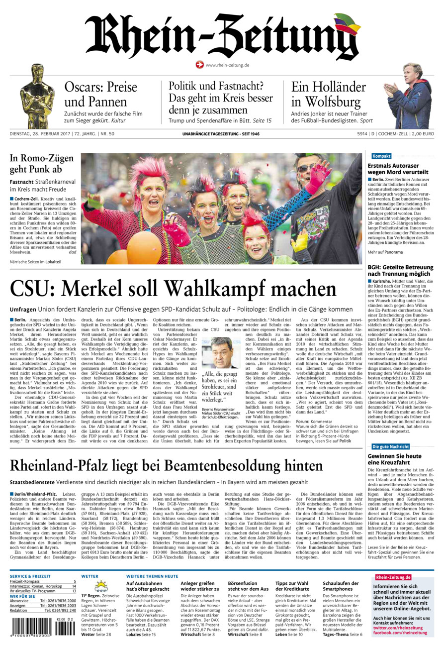 Rhein-Zeitung Kreis Cochem-Zell vom Dienstag, 28.02.2017