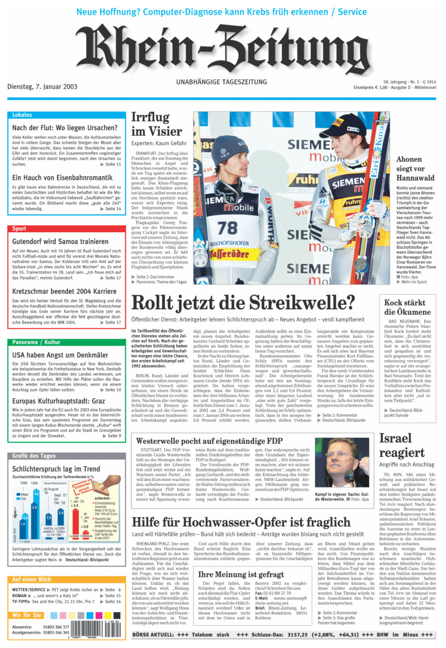 Rhein-Zeitung Kreis Cochem-Zell vom Dienstag, 07.01.2003