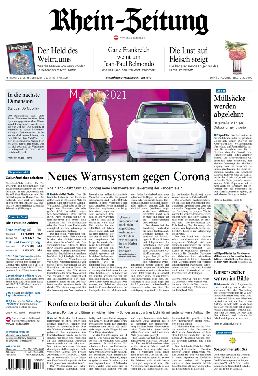Rhein-Zeitung Kreis Cochem-Zell vom Mittwoch, 08.09.2021