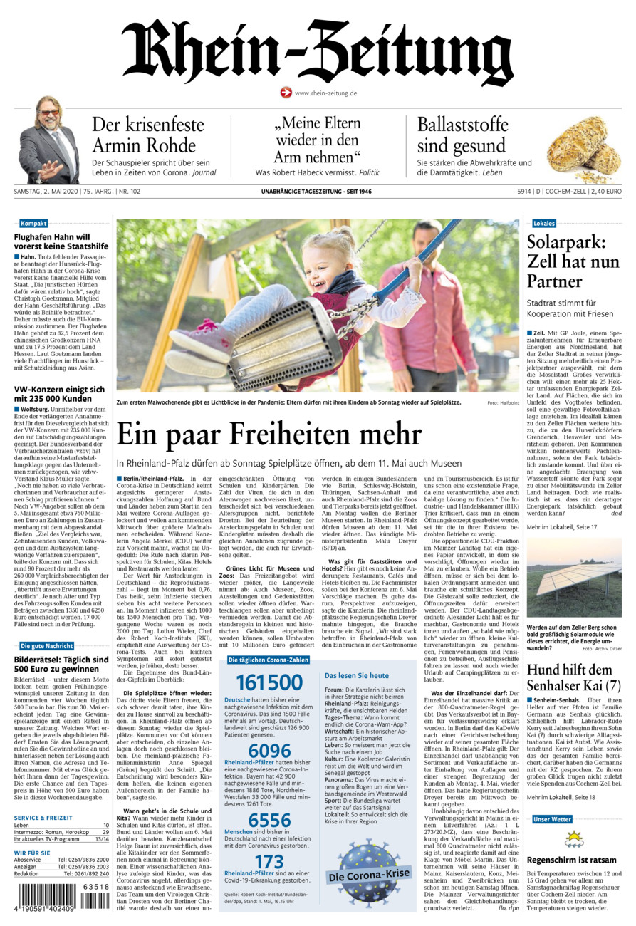 Rhein-Zeitung Kreis Cochem-Zell vom Samstag, 02.05.2020