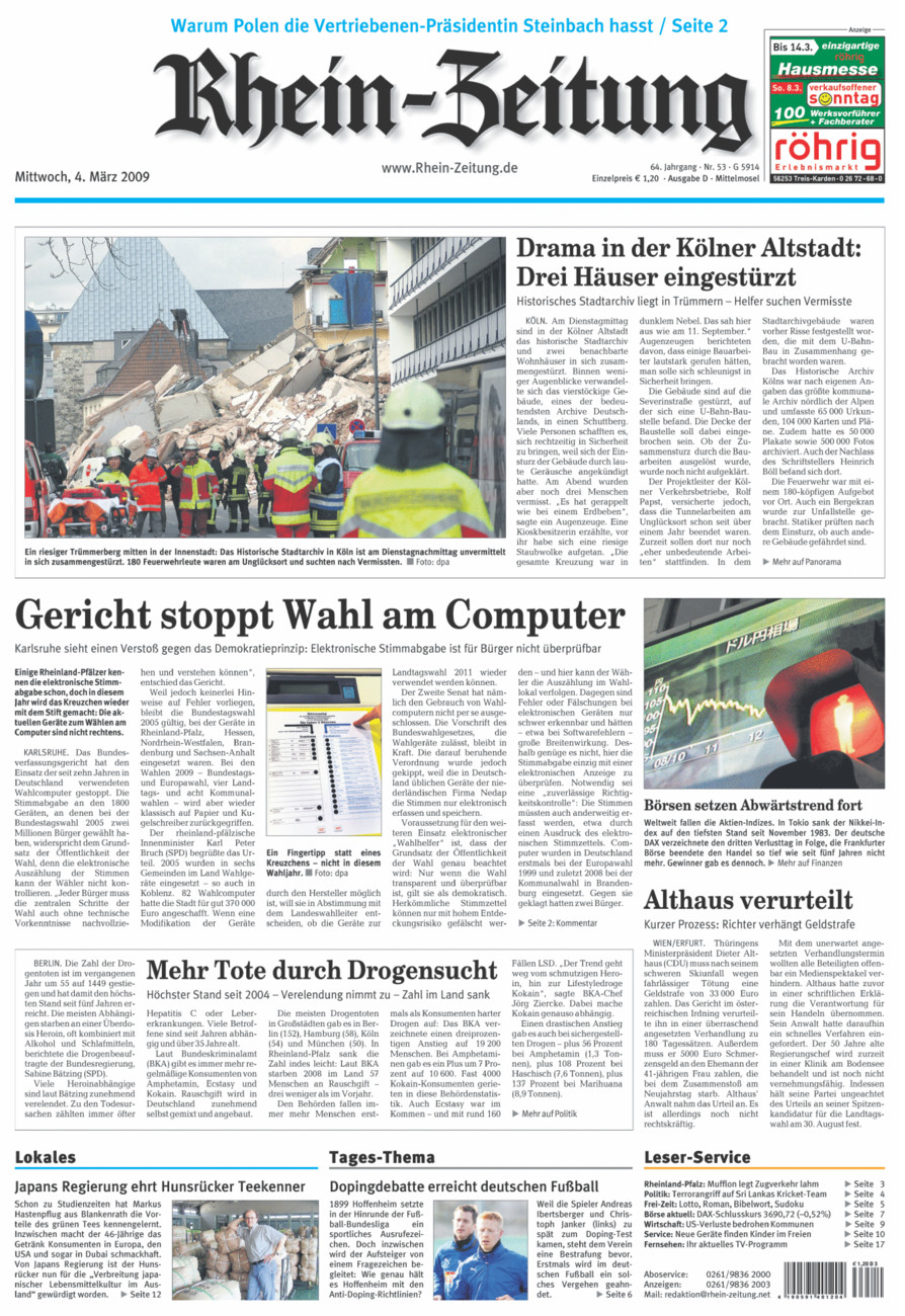 Rhein-Zeitung Kreis Cochem-Zell vom Mittwoch, 04.03.2009