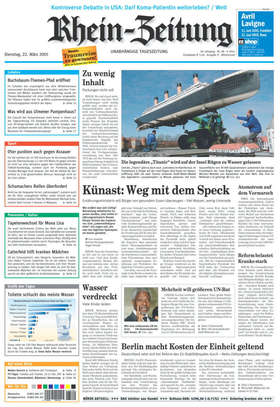 Rhein-Zeitung Kreis Cochem-Zell vom Dienstag, 22.03.2005