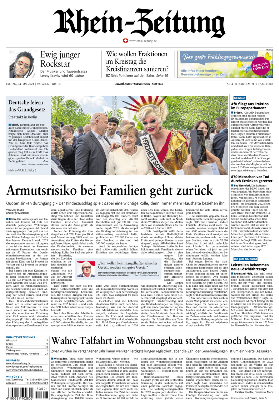 Rhein-Zeitung Kreis Cochem-Zell vom Freitag, 24.05.2024