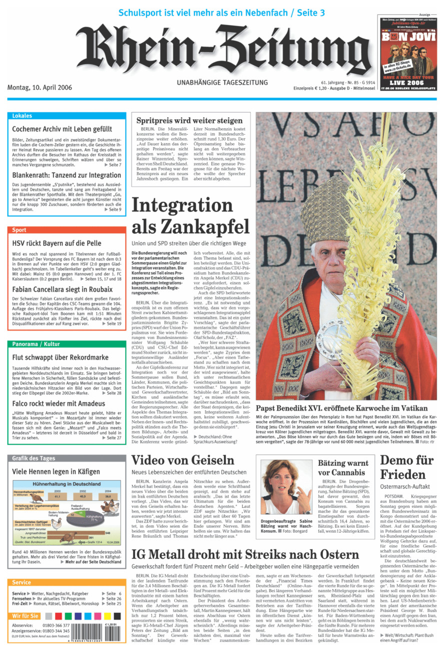 Rhein-Zeitung Kreis Cochem-Zell vom Montag, 10.04.2006