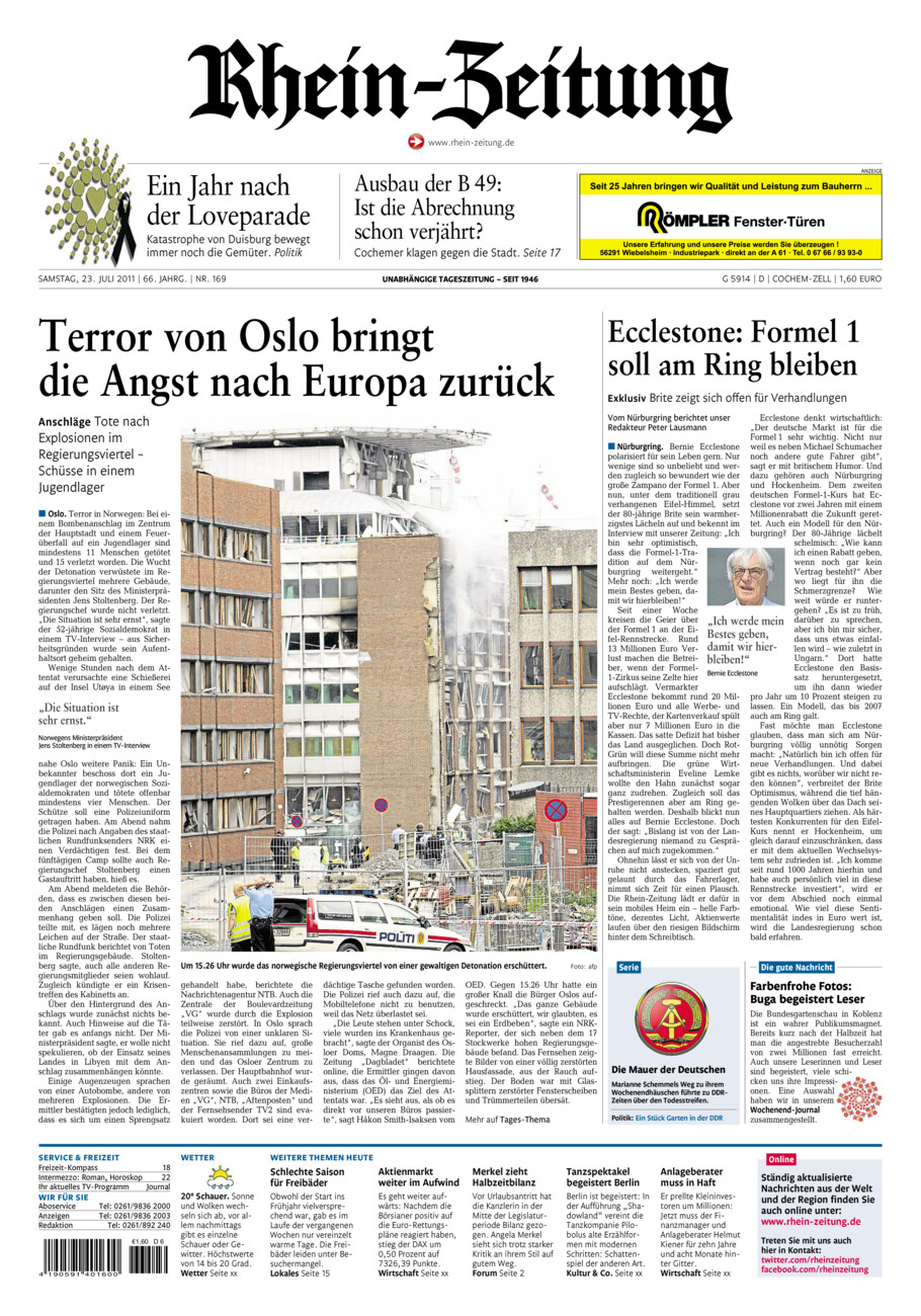 Rhein-Zeitung Kreis Cochem-Zell vom Samstag, 23.07.2011