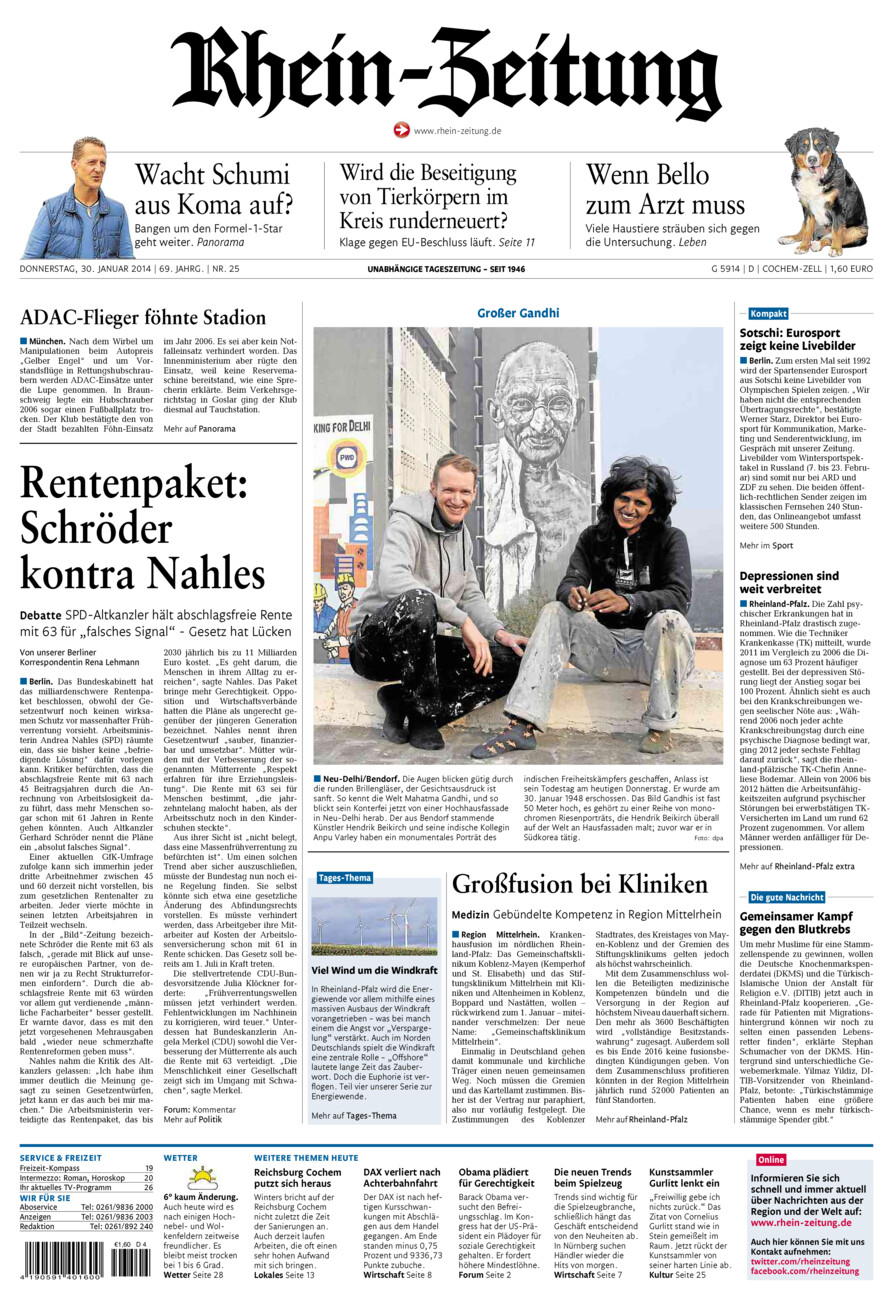 Rhein-Zeitung Kreis Cochem-Zell vom Donnerstag, 30.01.2014