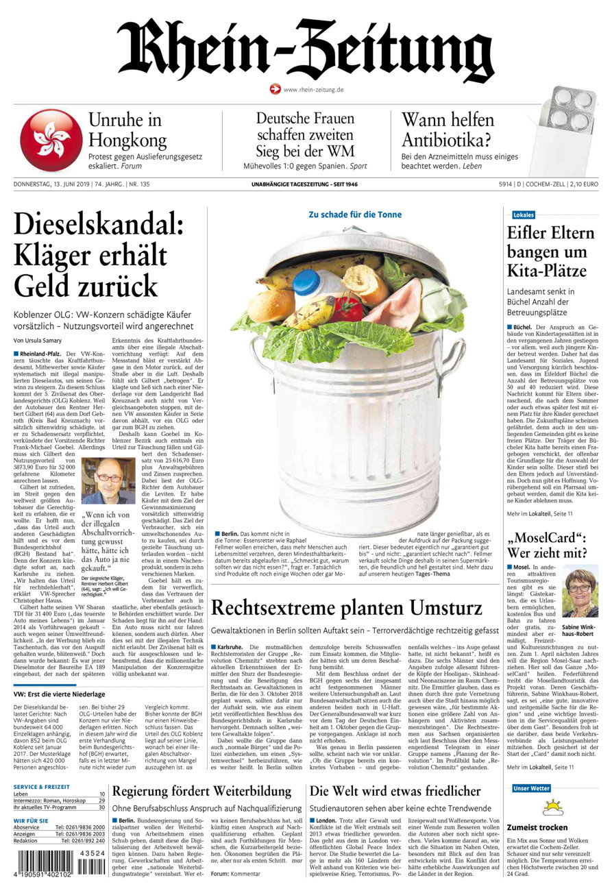 Rhein-Zeitung Kreis Cochem-Zell vom Donnerstag, 13.06.2019
