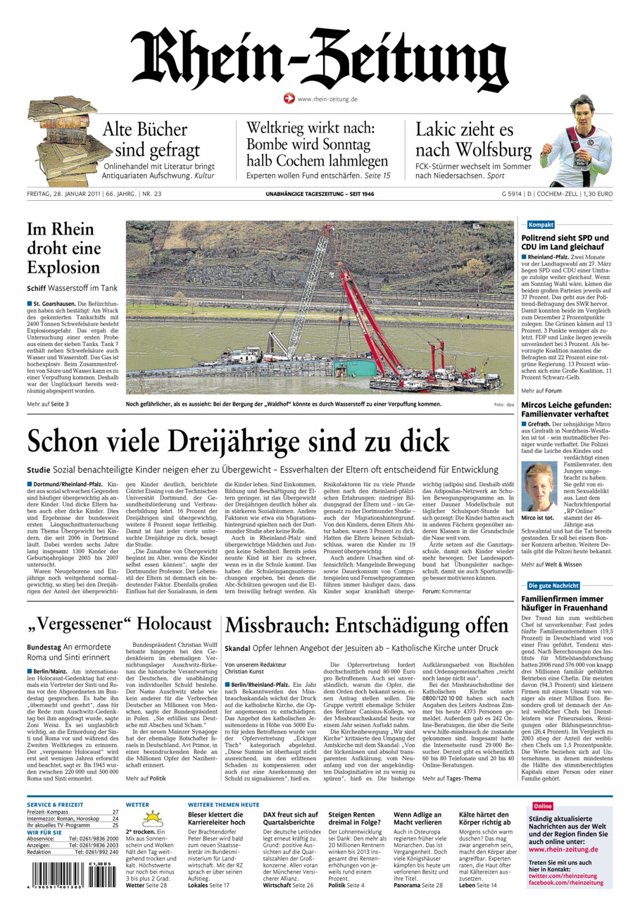 Rhein-Zeitung Kreis Cochem-Zell vom Freitag, 28.01.2011