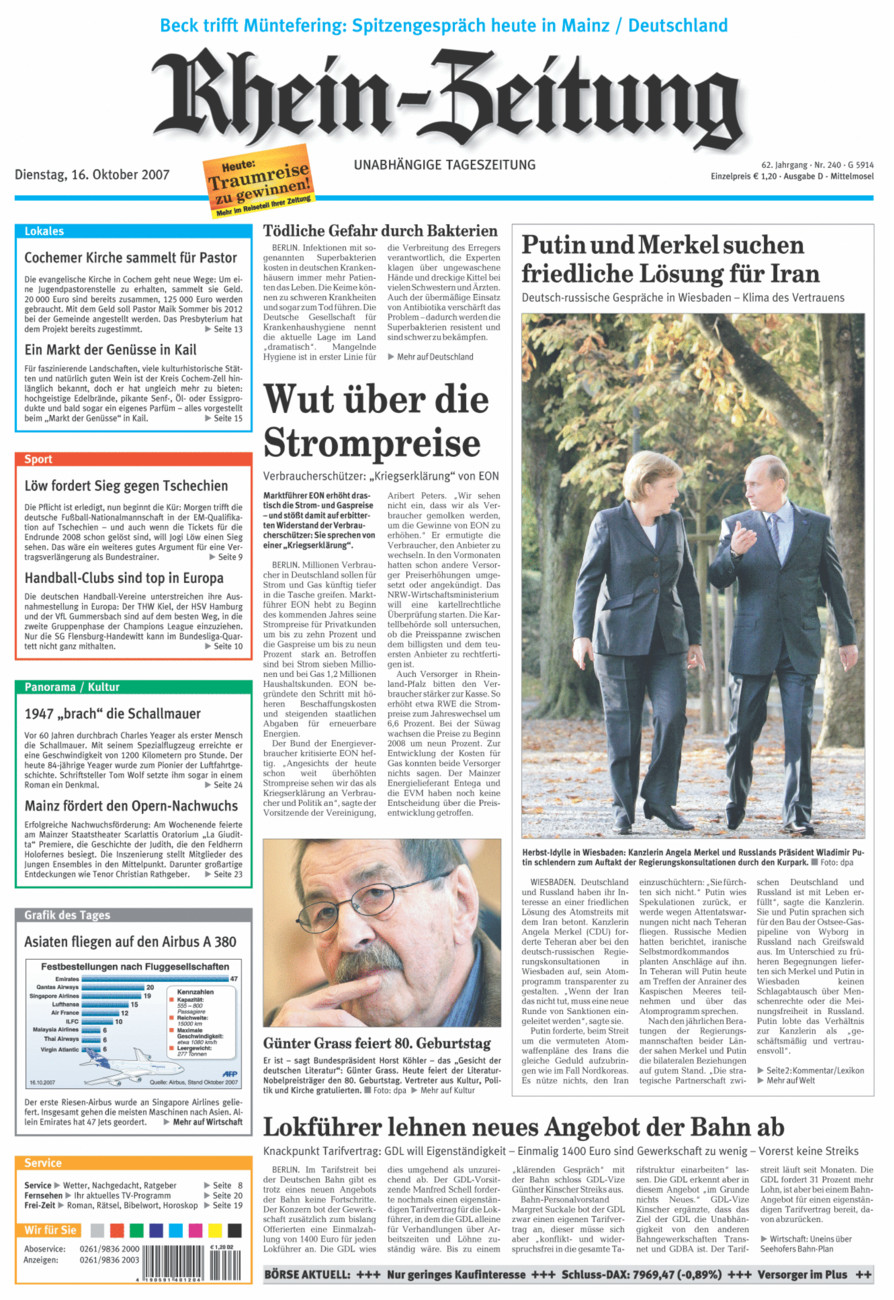 Rhein-Zeitung Kreis Cochem-Zell vom Dienstag, 16.10.2007