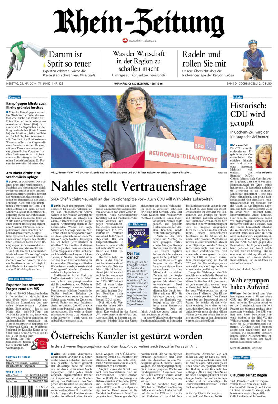 Rhein-Zeitung Kreis Cochem-Zell vom Dienstag, 28.05.2019