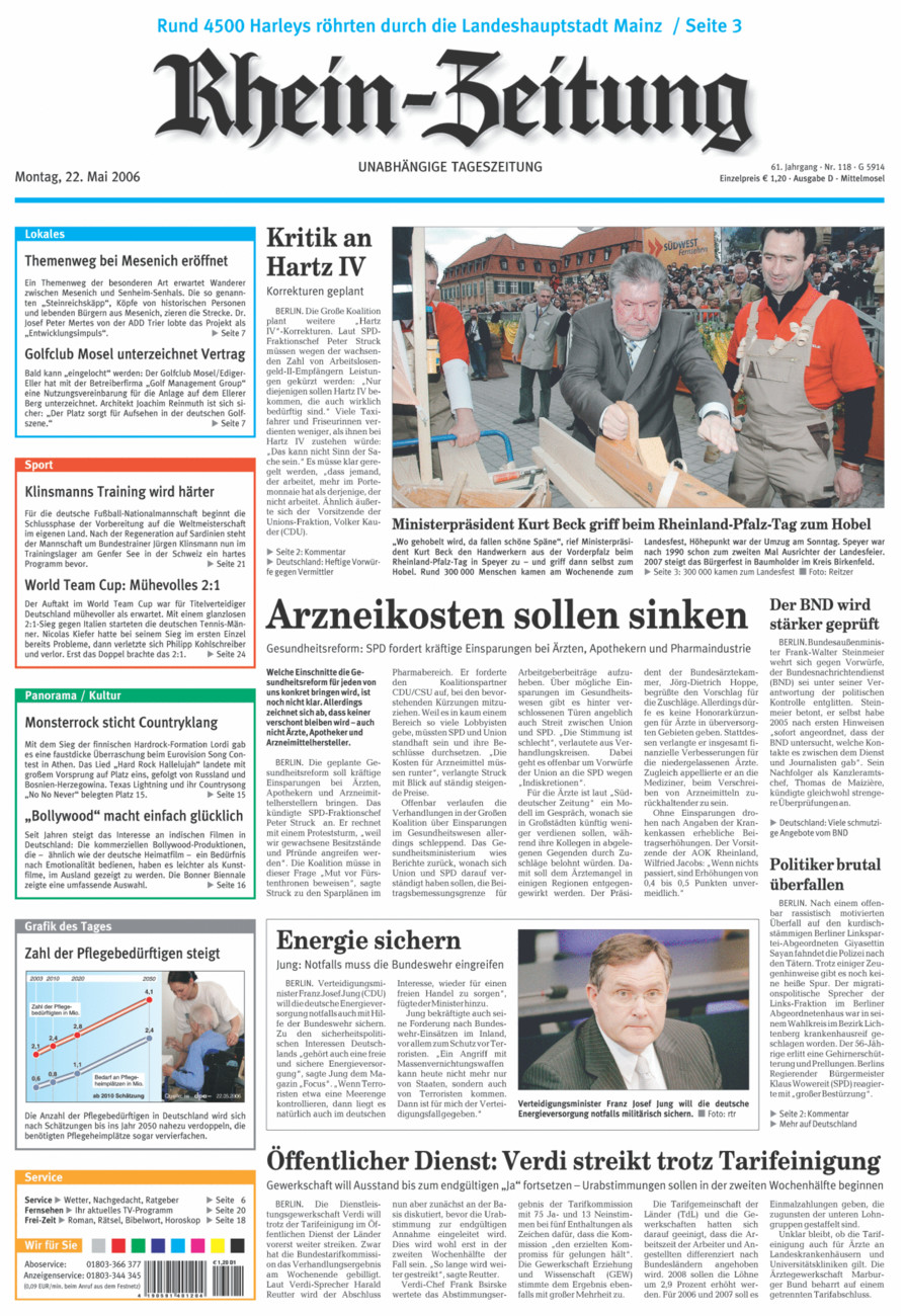 Rhein-Zeitung Kreis Cochem-Zell vom Montag, 22.05.2006