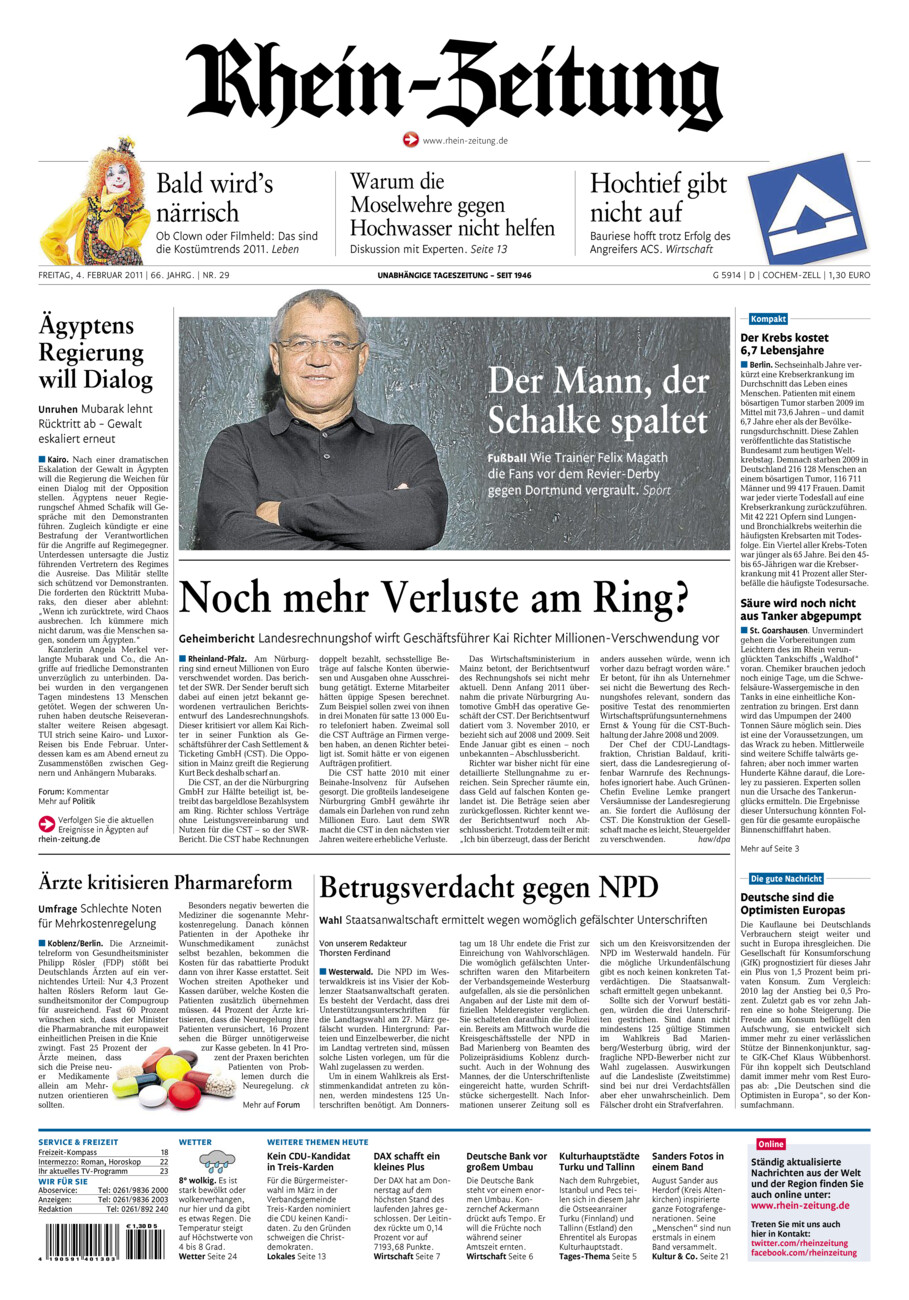 Rhein-Zeitung Kreis Cochem-Zell vom Freitag, 04.02.2011