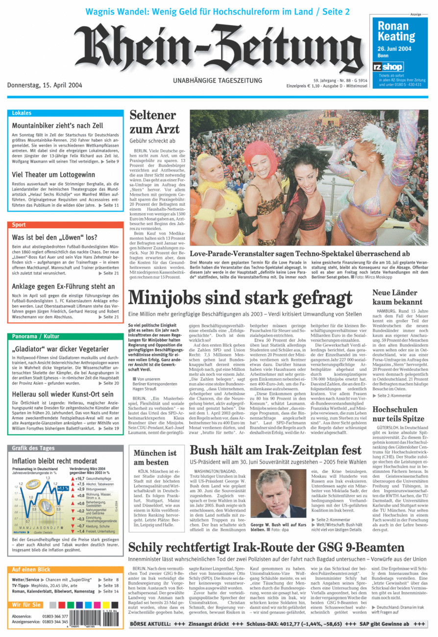 Rhein-Zeitung Kreis Cochem-Zell vom Donnerstag, 15.04.2004