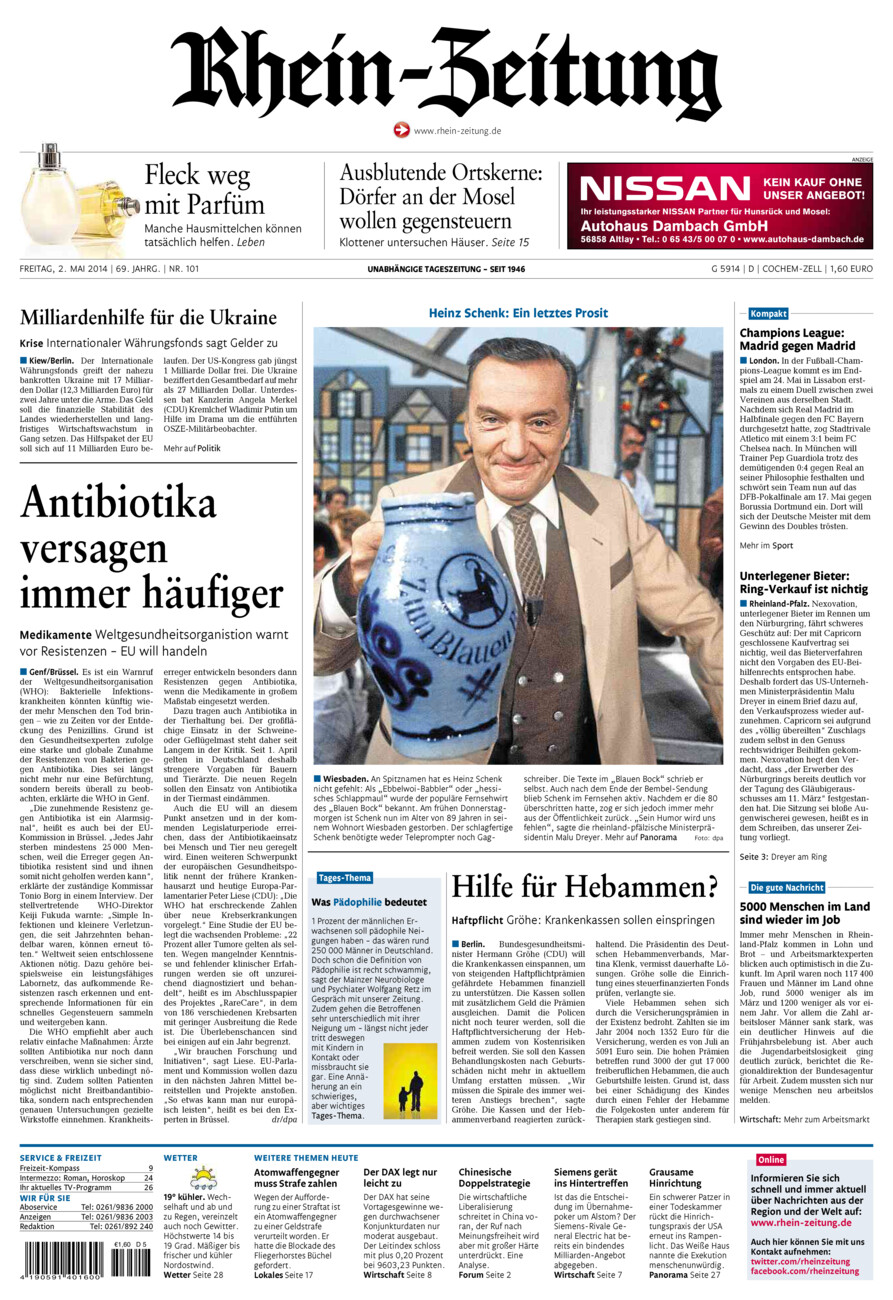 Rhein-Zeitung Kreis Cochem-Zell vom Freitag, 02.05.2014