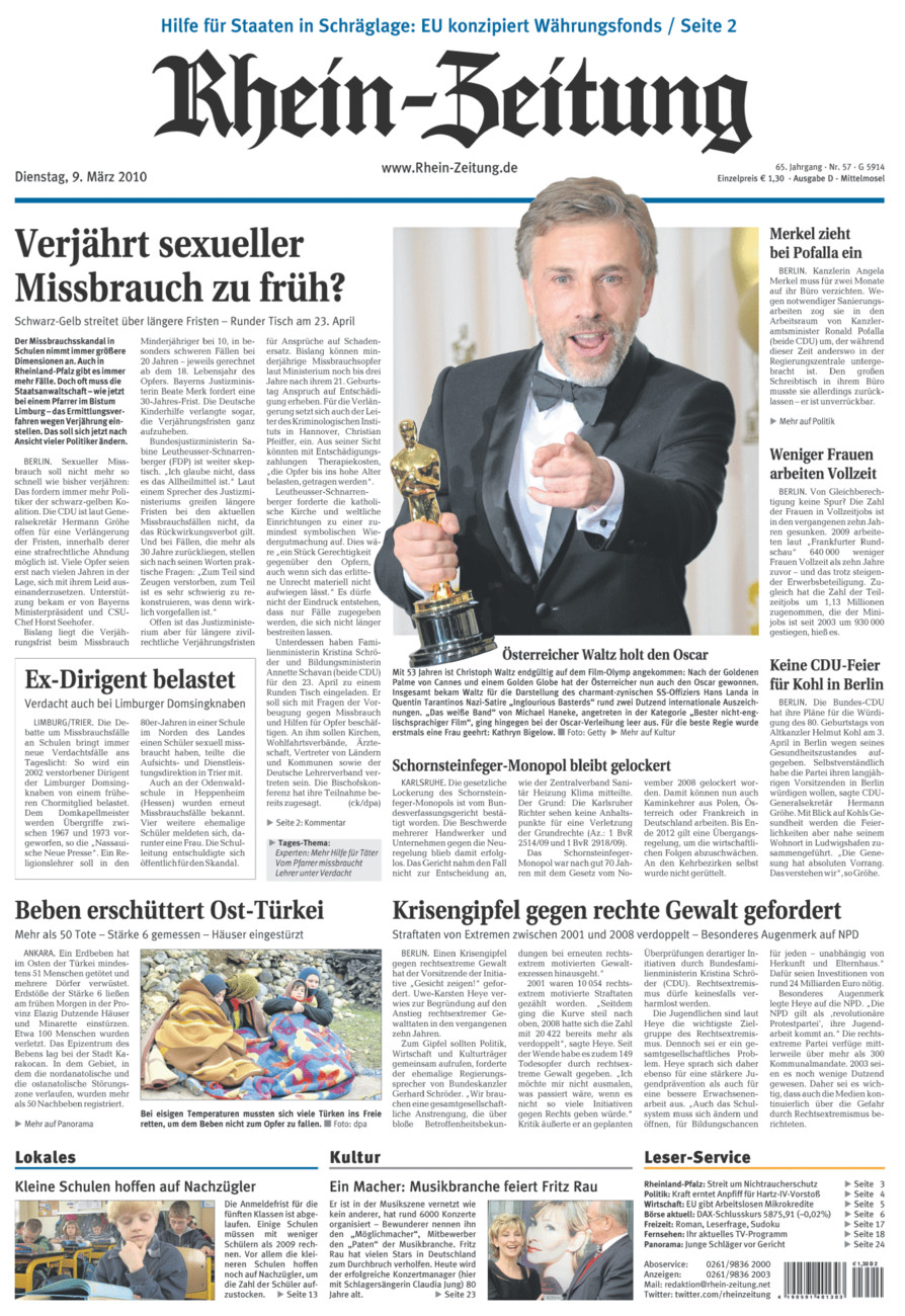 Rhein-Zeitung Kreis Cochem-Zell vom Dienstag, 09.03.2010