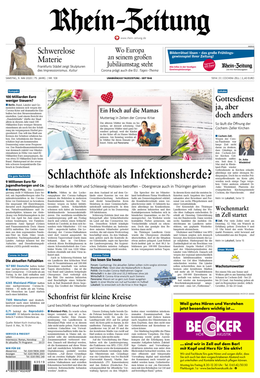 Rhein-Zeitung Kreis Cochem-Zell vom Samstag, 09.05.2020