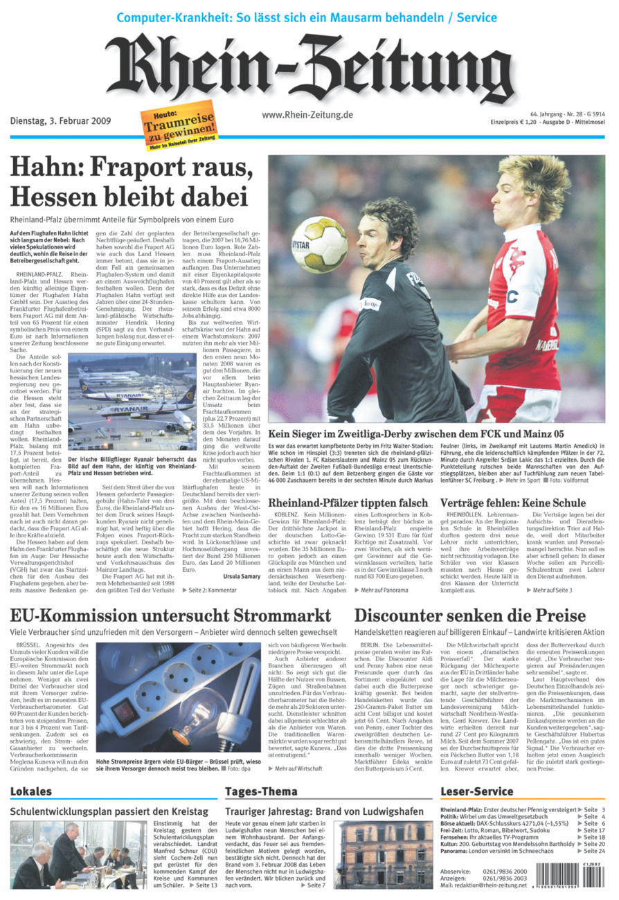 Rhein-Zeitung Kreis Cochem-Zell vom Dienstag, 03.02.2009