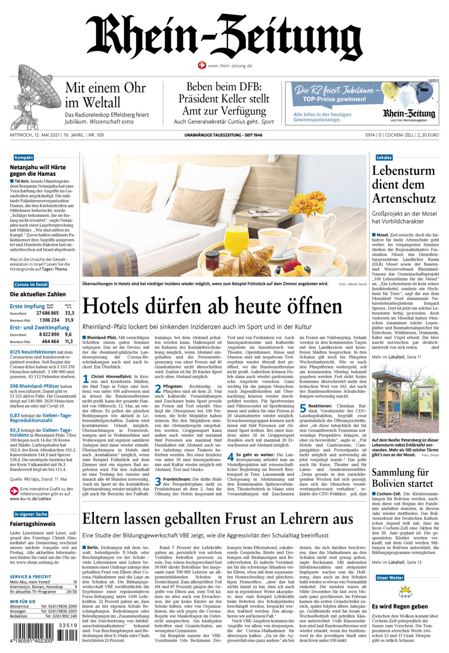Rhein-Zeitung Kreis Cochem-Zell vom Mittwoch, 12.05.2021
