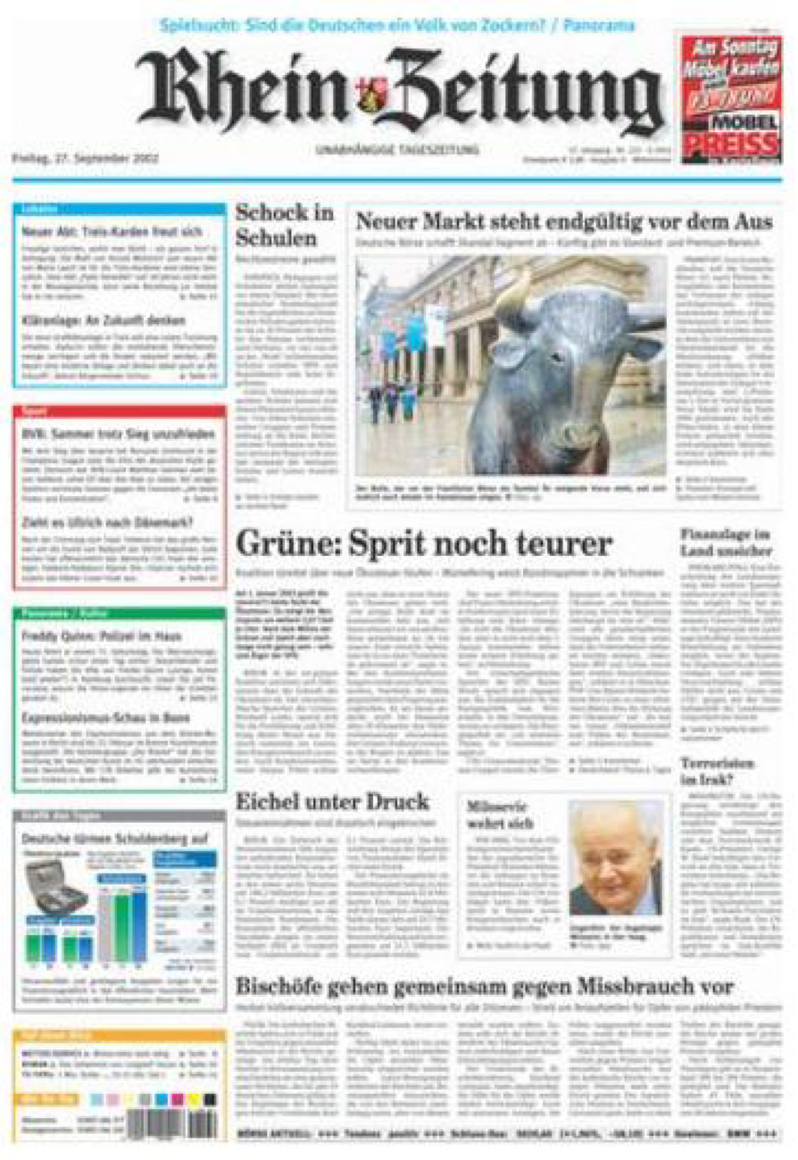 Rhein-Zeitung Kreis Cochem-Zell vom Freitag, 27.09.2002