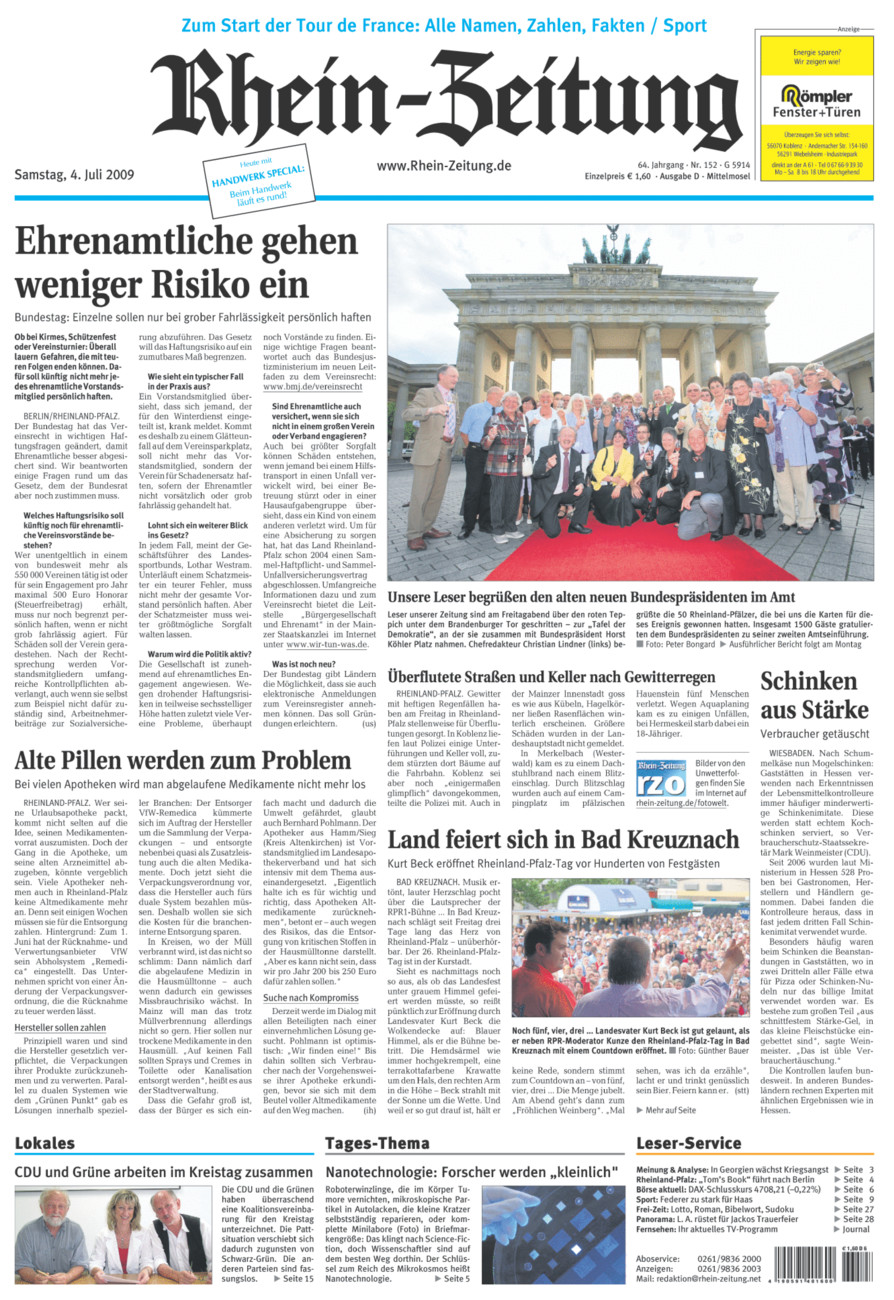 Rhein-Zeitung Kreis Cochem-Zell vom Samstag, 04.07.2009