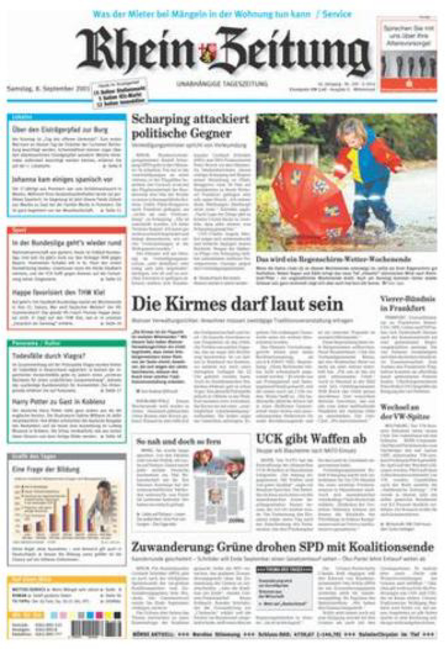 Rhein-Zeitung Kreis Cochem-Zell vom Samstag, 08.09.2001