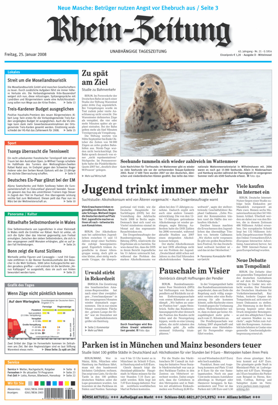 Rhein-Zeitung Kreis Cochem-Zell vom Freitag, 25.01.2008