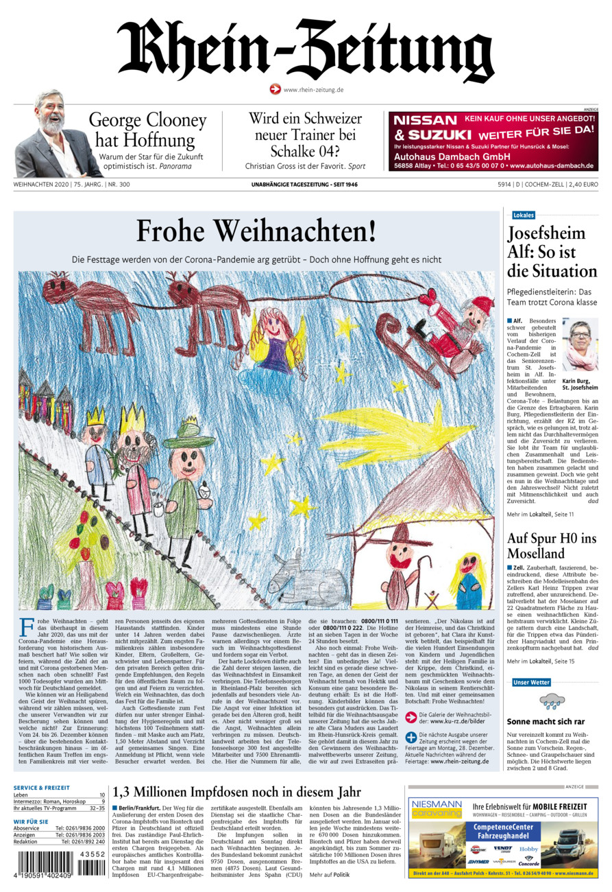 Rhein-Zeitung Kreis Cochem-Zell vom Donnerstag, 24.12.2020