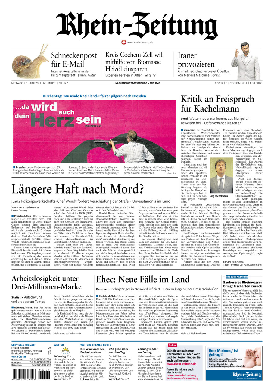 Rhein-Zeitung Kreis Cochem-Zell vom Mittwoch, 01.06.2011