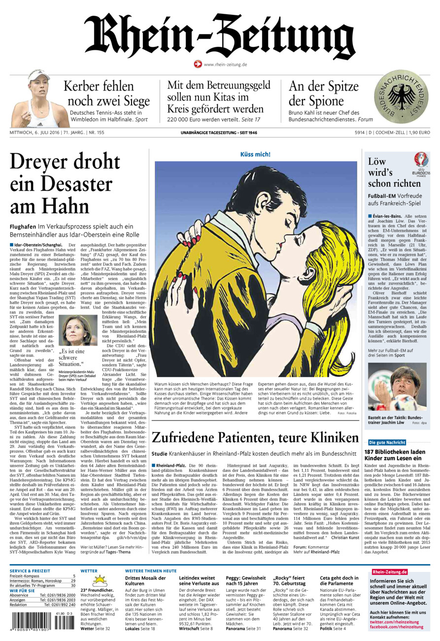 Rhein-Zeitung Kreis Cochem-Zell vom Mittwoch, 06.07.2016