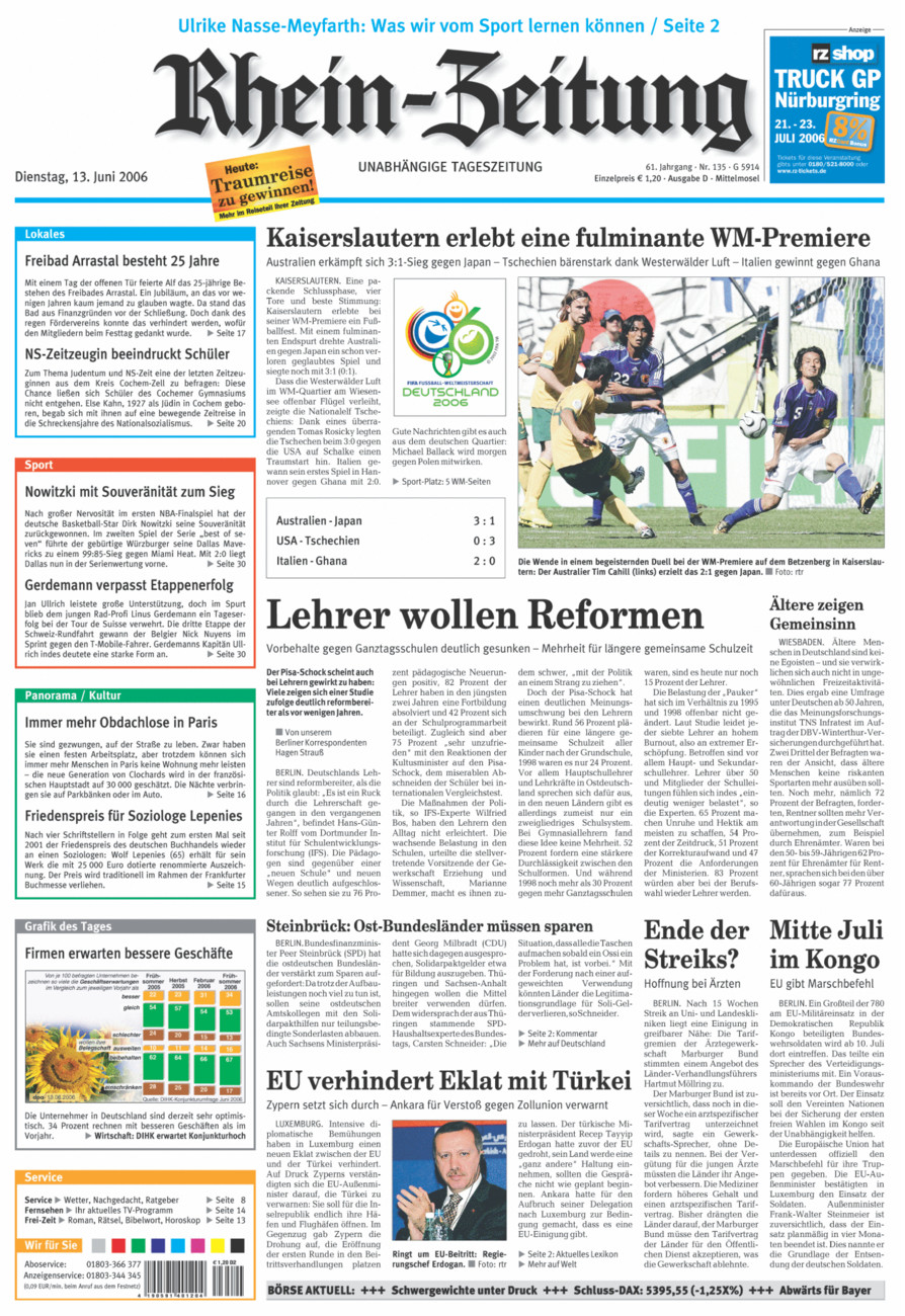Rhein-Zeitung Kreis Cochem-Zell vom Dienstag, 13.06.2006