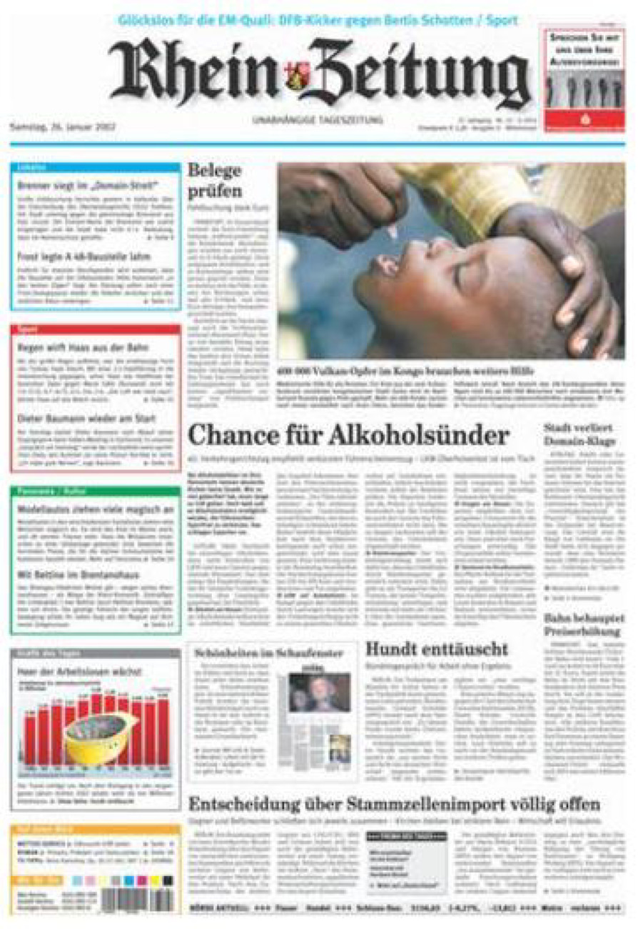 Rhein-Zeitung Kreis Cochem-Zell vom Samstag, 26.01.2002