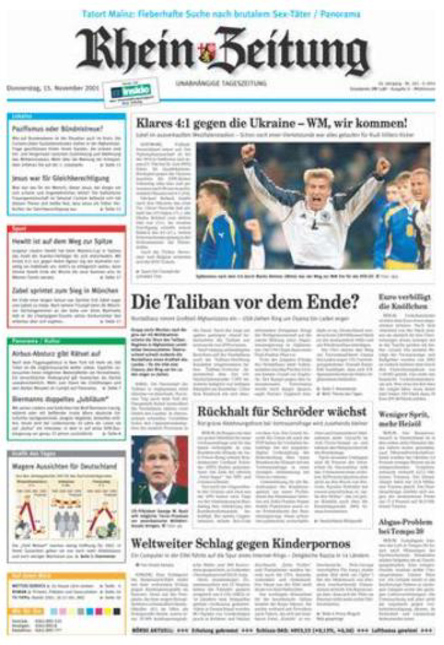 Rhein-Zeitung Kreis Cochem-Zell vom Donnerstag, 15.11.2001