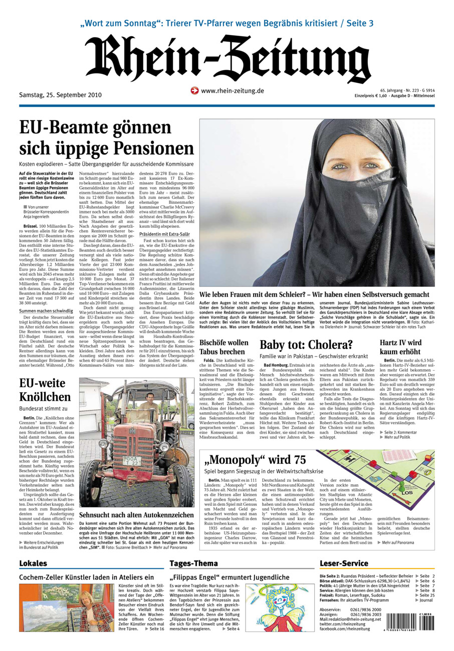 Rhein-Zeitung Kreis Cochem-Zell vom Samstag, 25.09.2010