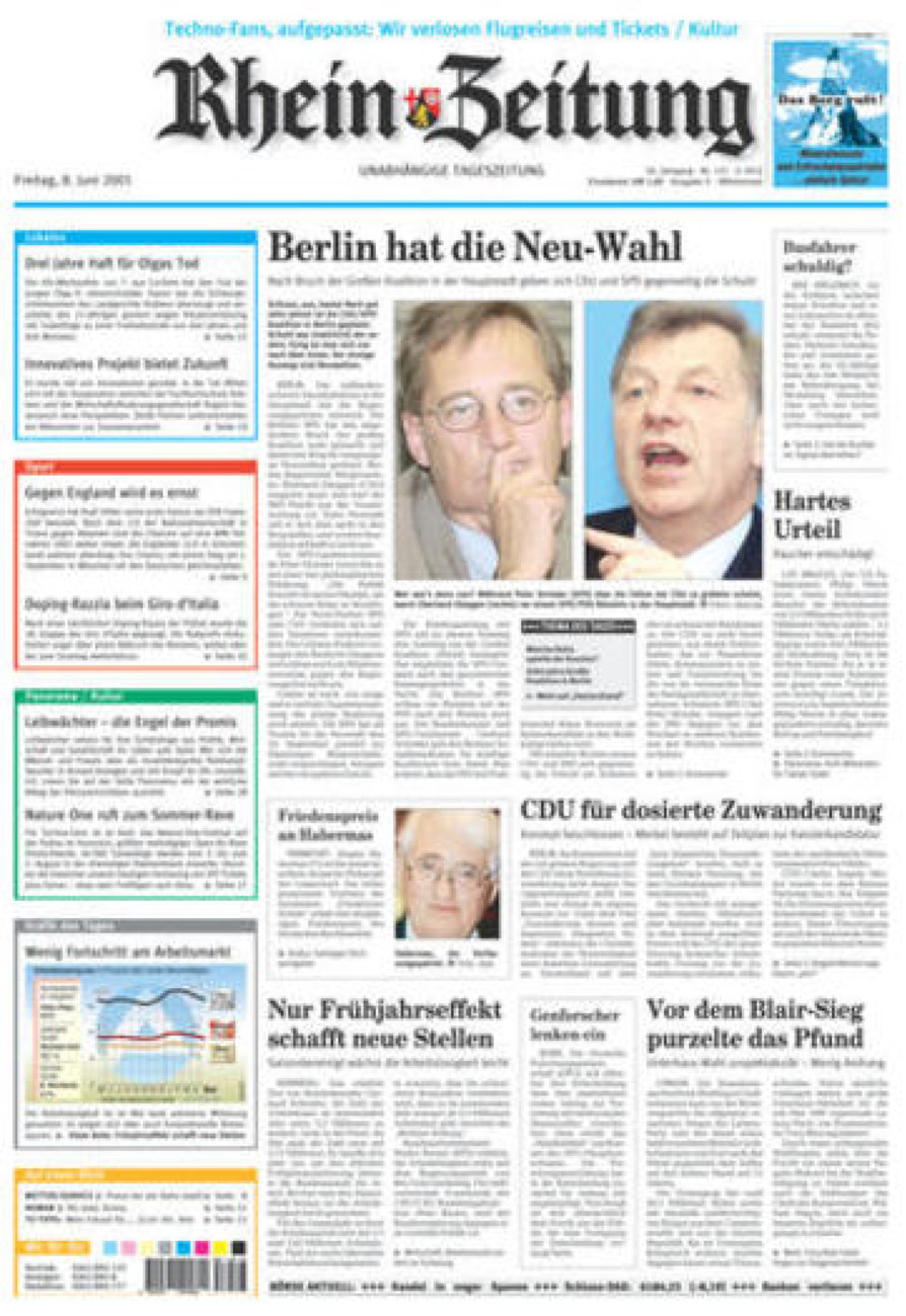 Rhein-Zeitung Kreis Cochem-Zell vom Freitag, 08.06.2001
