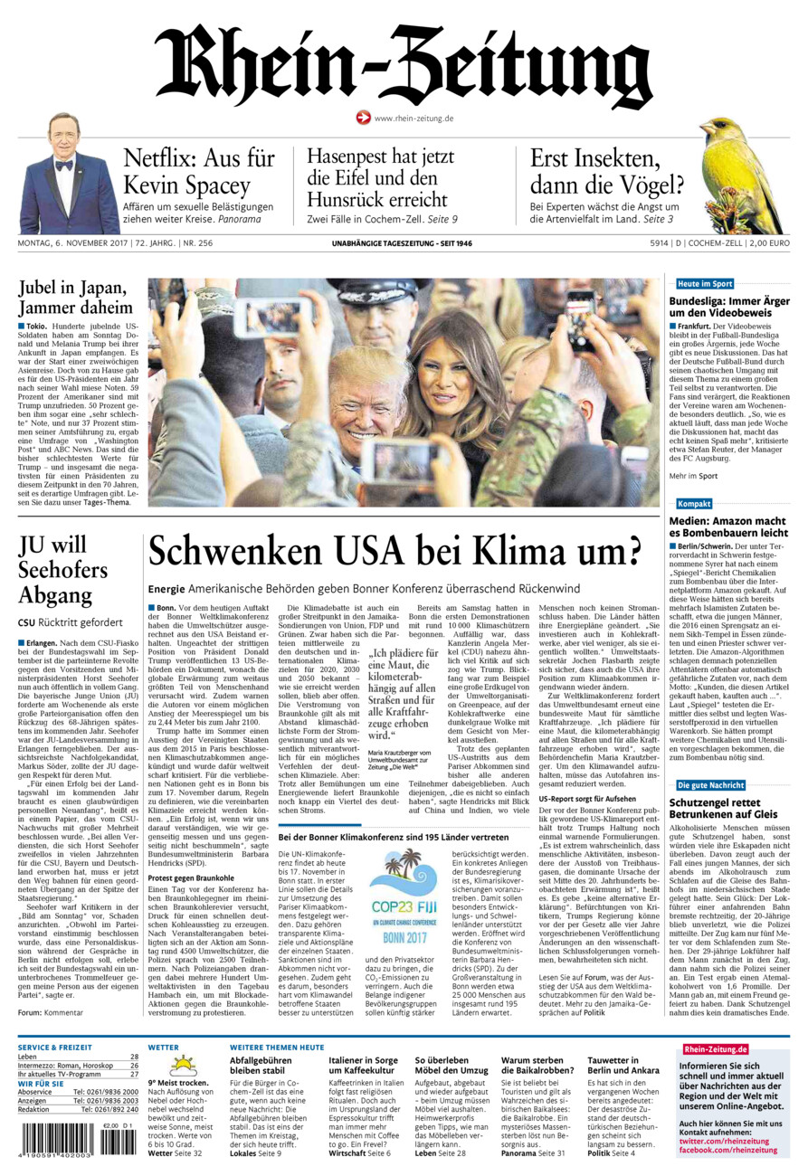 Rhein-Zeitung Kreis Cochem-Zell vom Montag, 06.11.2017