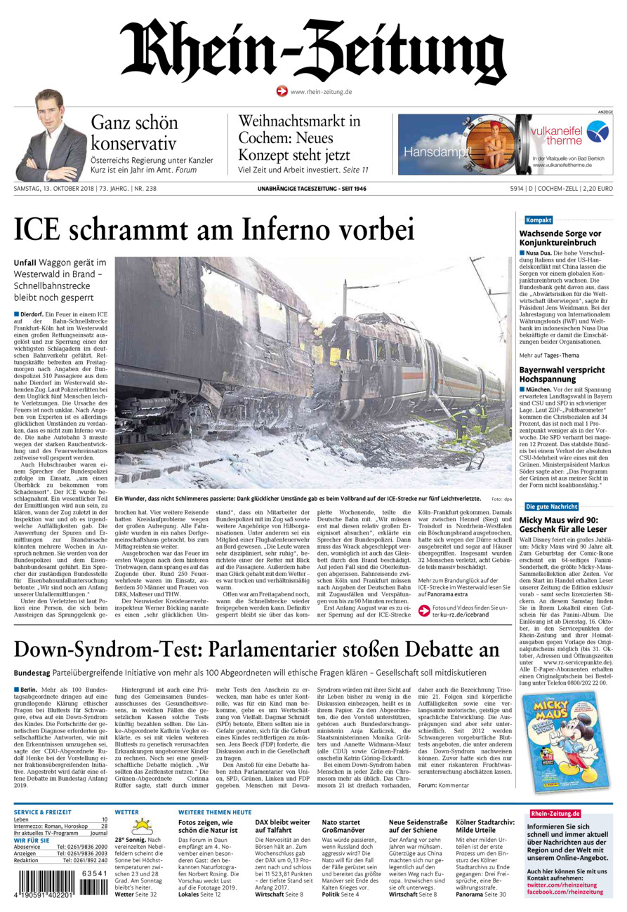 Rhein-Zeitung Kreis Cochem-Zell vom Samstag, 13.10.2018