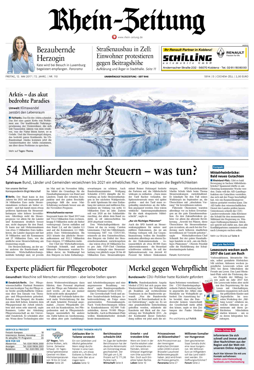 Rhein-Zeitung Kreis Cochem-Zell vom Freitag, 12.05.2017