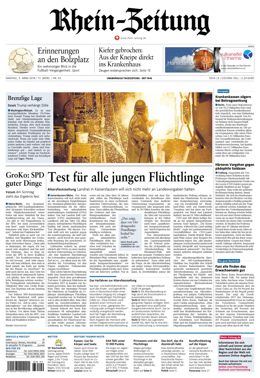 Rhein-Zeitung Kreis Cochem-Zell vom Samstag, 03.03.2018