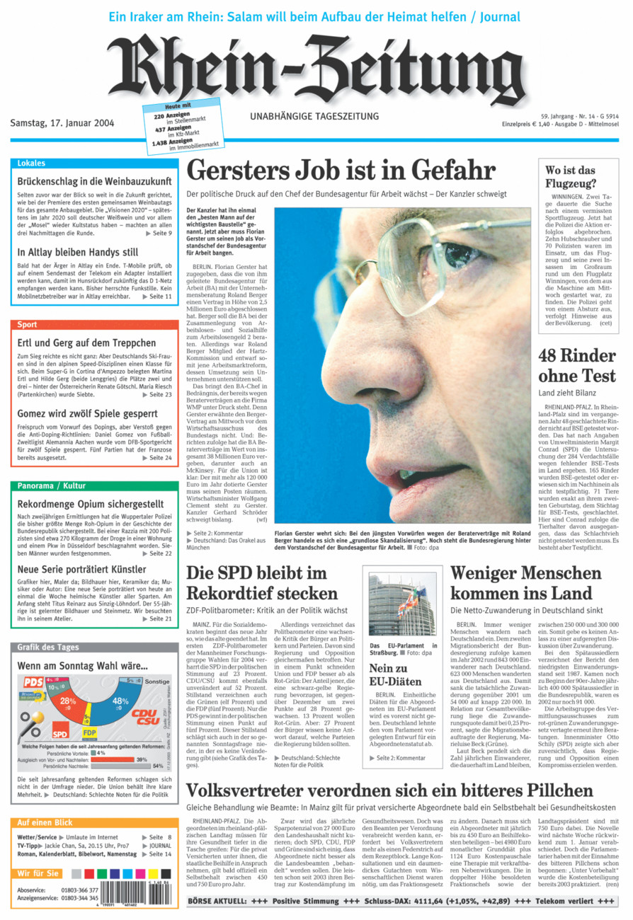 Rhein-Zeitung Kreis Cochem-Zell vom Samstag, 17.01.2004